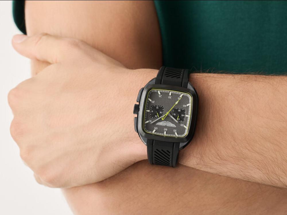 Aston Martin Icon ULT Quartz Watch, Recycled Steel, Black, 40 mm, MTIU1S605