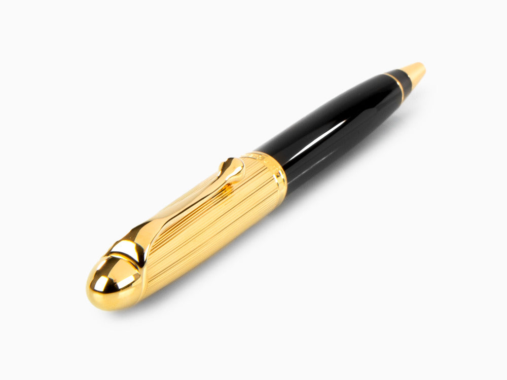 Aurora 88 Ballpoint pen, Black resine, Gold plated trim, 831