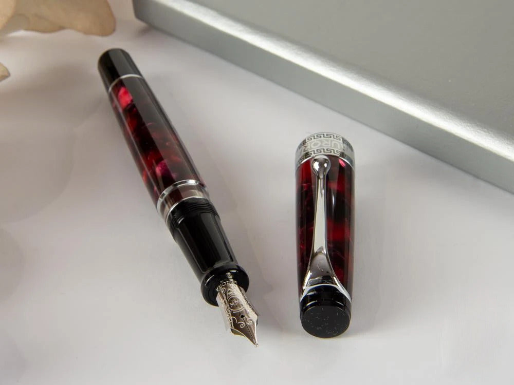Aurora Optima Fountain Pen, Auroloide, Burgundy, 996-CX