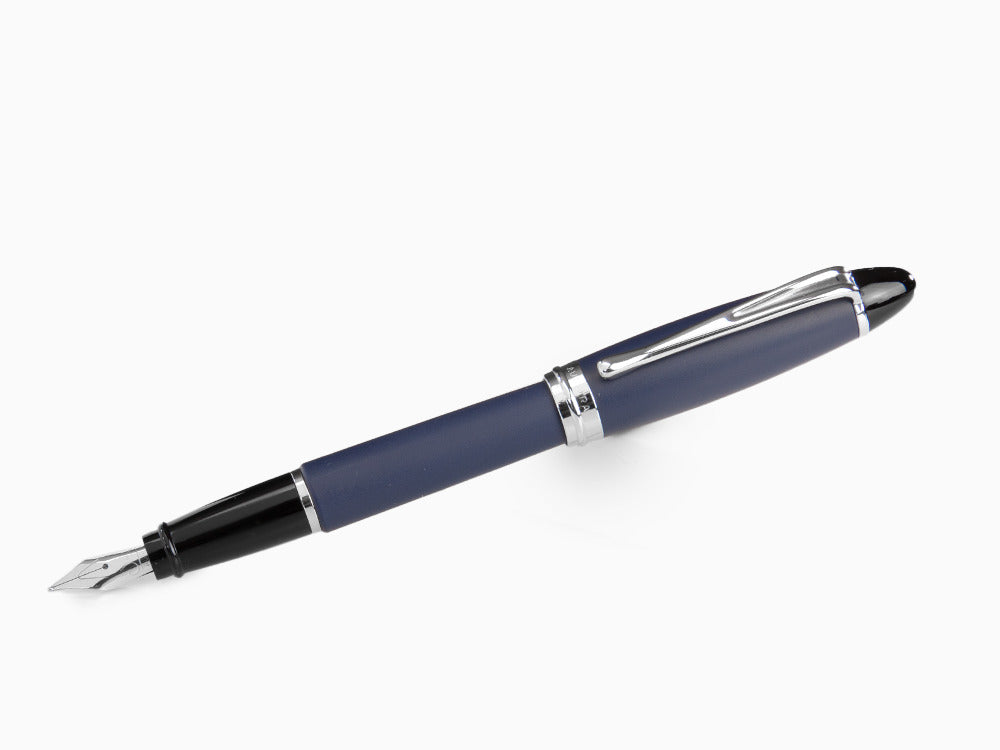 Aurora Fountain Pen Ipsilon Satin - Blue Resin and Chrome - B10B