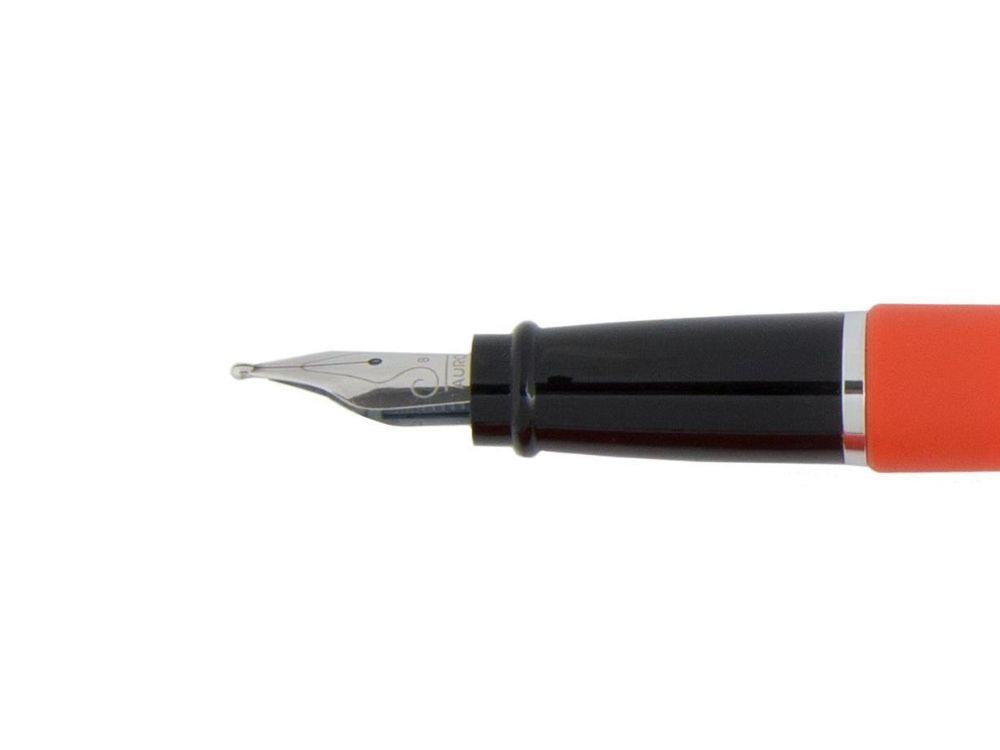 Aurora Fountain Pen Ipsilon Satin - Orange Resin and Chrome - B10O
