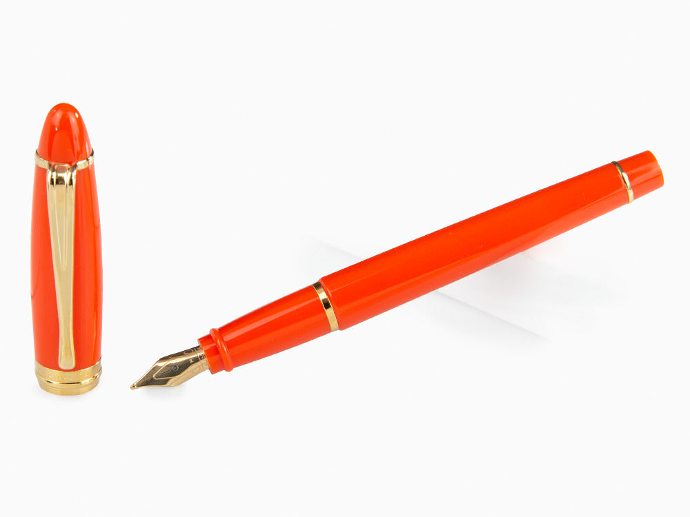 Aurora Ipsilon Autumn Fountain Pen, Resin, Orange, Gold trim, B11-DO