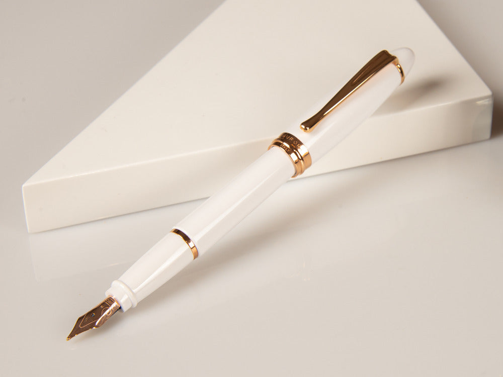 Aurora Ipsilon Winter Fountain Pen, Resin, White, Rose Gold, B11-PW