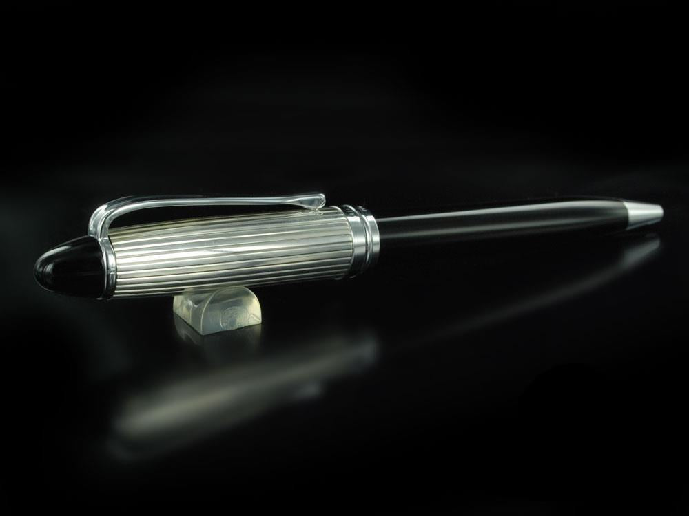 Aurora Ballpoint Pen Ipsilon Silver - Sterling Silver & Black - B34CN
