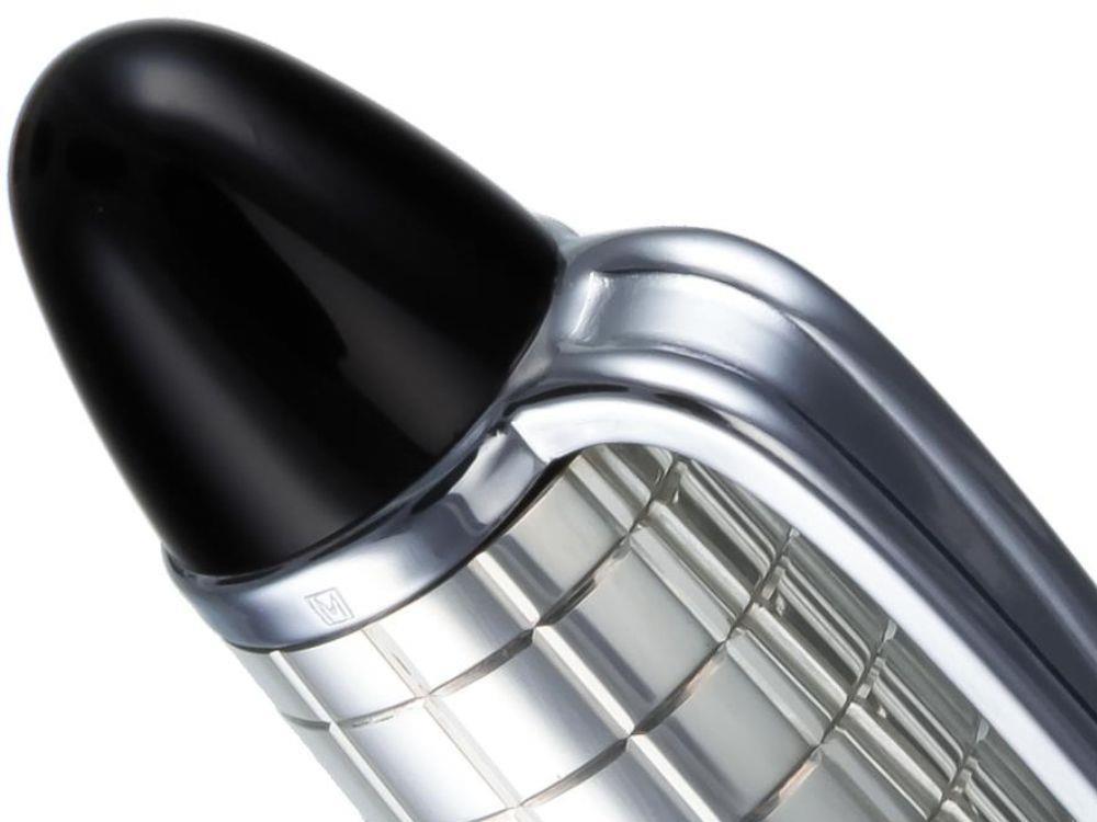 Aurora Ipsilon Ballpoint pen, Resin, Chrome trim, Black, B34CQN