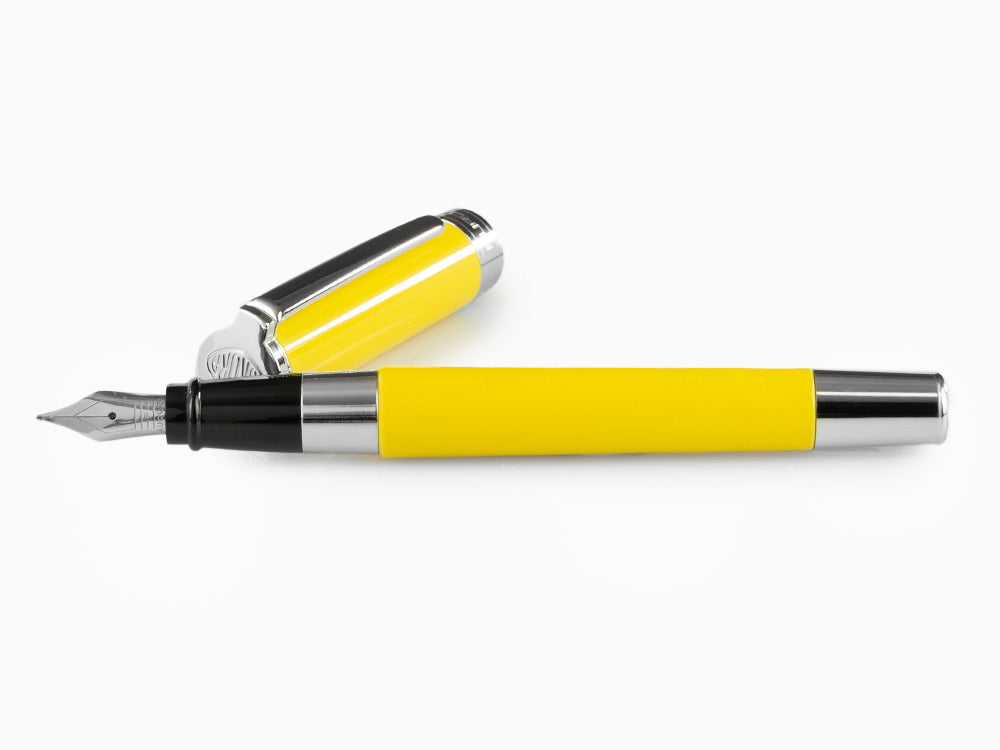 Aurora TU Fountain Pen - Yellow Resin - Chromed - T11Y