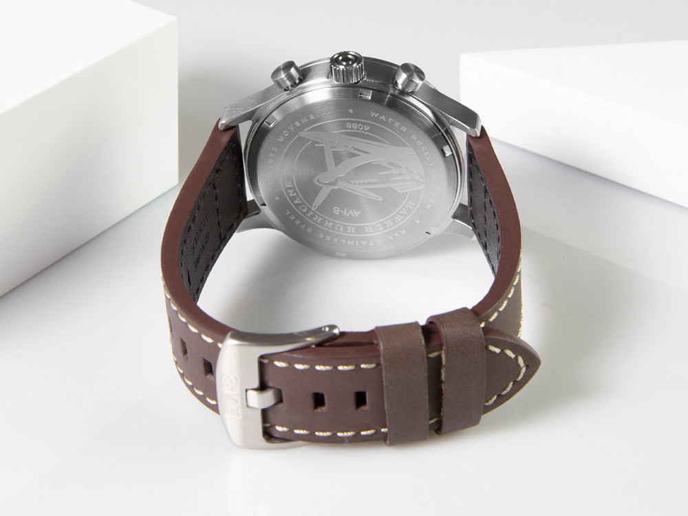 AVI-8 Hawker Hurricane Carey Dual Time Manston Quartz Watch, Black, AV-4088-01