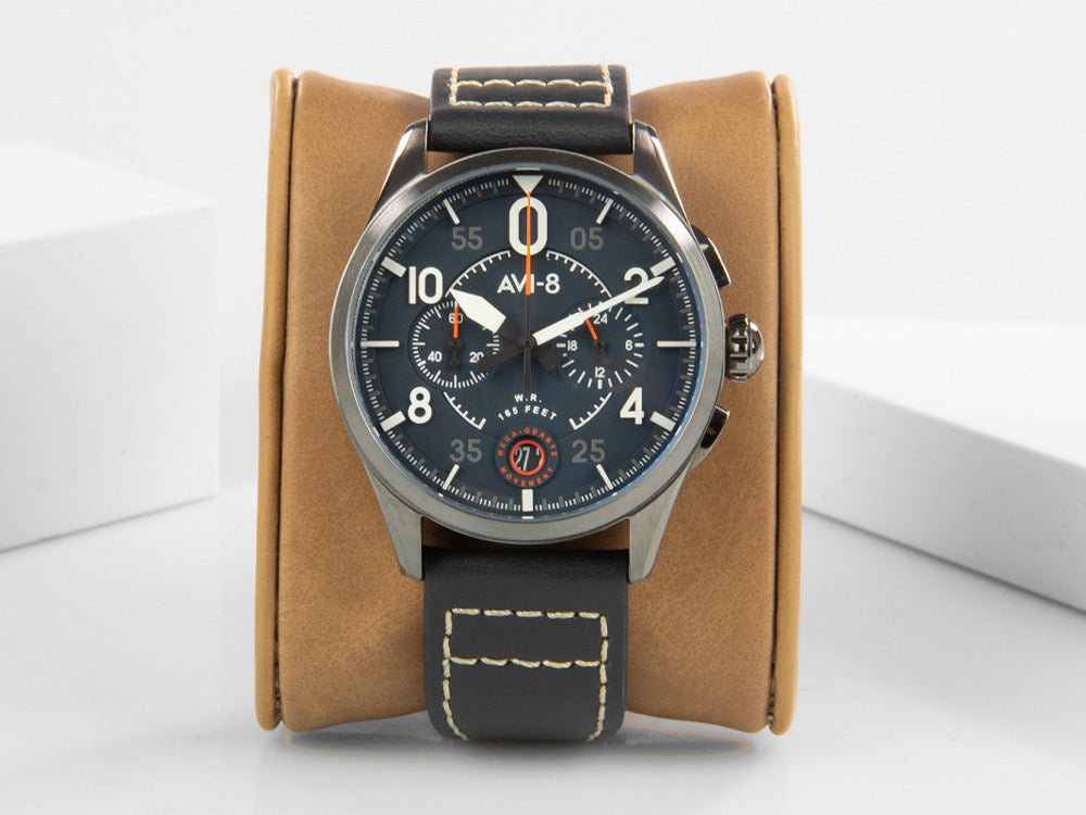 AVI-8 Spitfire Lock Chronograph Channel Blue Quartz Watch, 42 mm, AV-4089-04