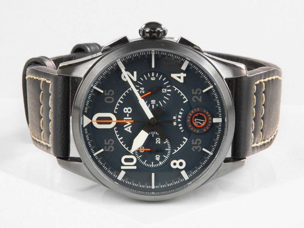 AVI-8 Spitfire Lock Chronograph Channel Blue Quartz Watch, 42 mm, AV-4089-04