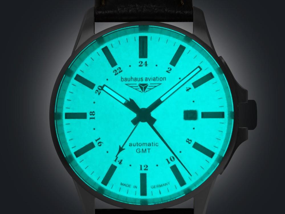 Bauhaus Aviation Titanium Automatic Watch, White, 42 mm, Day, 2868-5