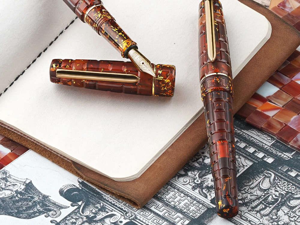 Benu Tessera Sunstone Fountain Pen, Amber, Gold plated, 25.2.31.6.0