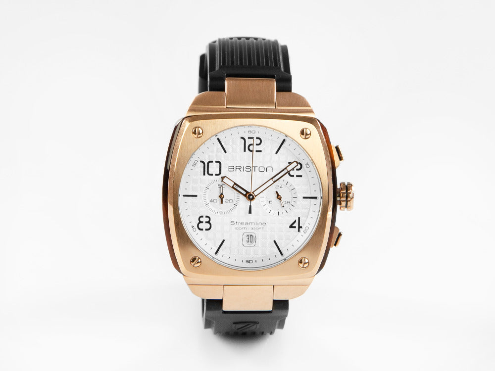 Briston Streamliner Urban Quartz Watch, PVD, White, 42 mm, 22142.SPRG.T.2.RB