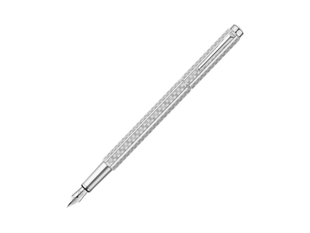 Caran d'Ache Ecridor Damier Fountain Pen, Silver, 958.566