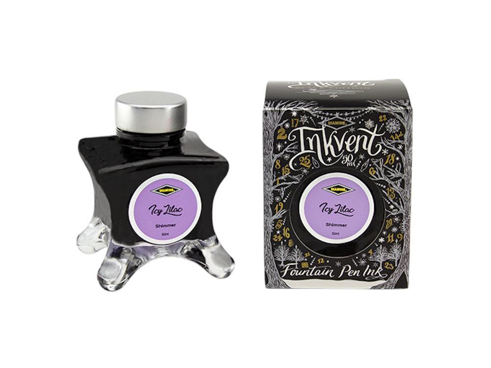 Diamine Ink Vent Black Shimmer Icy Lilac Ink Bottle, 50ml, Lavender