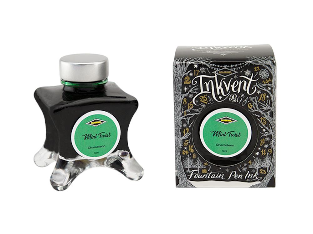 Diamine Ink Vent Black Chamaelon Mint Twist Ink Bottle, 50ml, Green