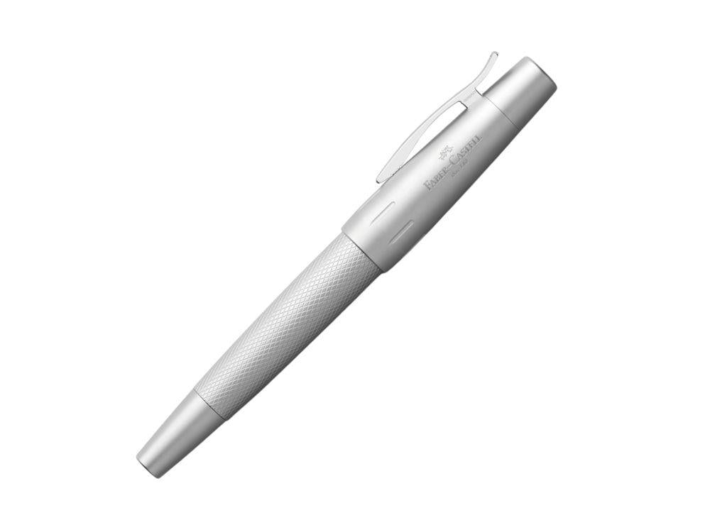 Faber-Castell E-Motion Pure Silver Fountain Pen, Metal, Silver, 148670