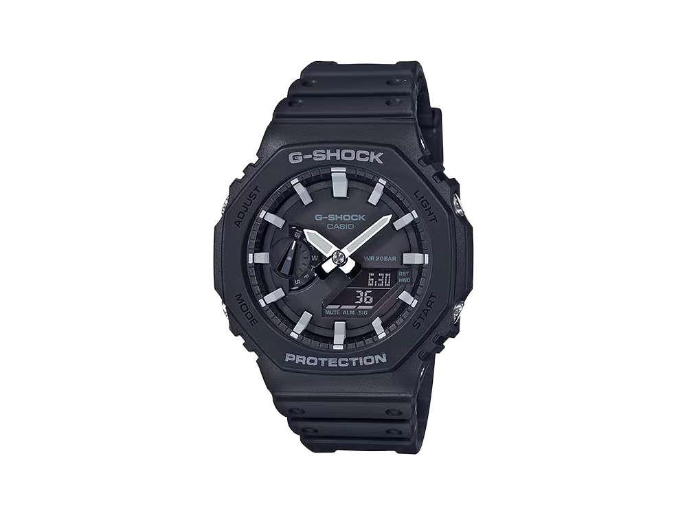 G-SHOCK Casio Classic Quartz Watch, Resin, Black, 48.5 × 45.4mm, GA-2100-1AER