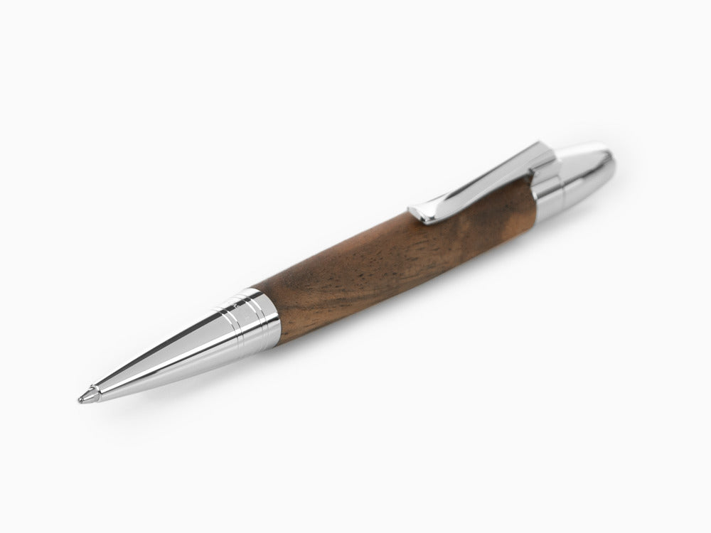 Graf von Faber-Castell Magnum Ballpoint pen, Walnut wood, Platinum trim, 146387