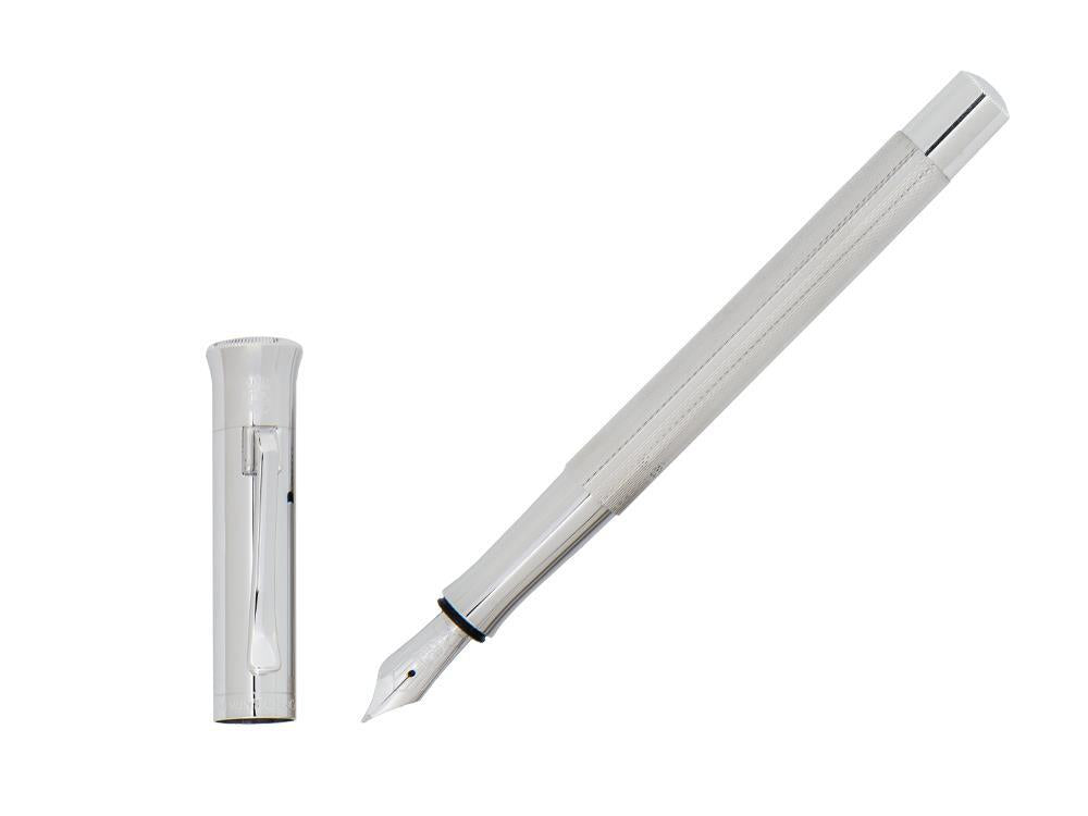 Graf von Faber-Castell Guilloche Fountain Pen, Rhodium trim, 146590
