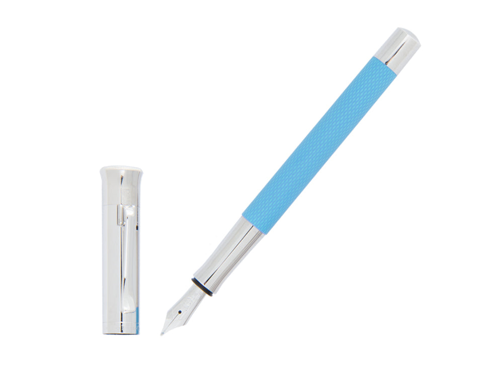 Graf von Faber-Castell Guilloche Gulf Blue Fountain Pen, Precious resine