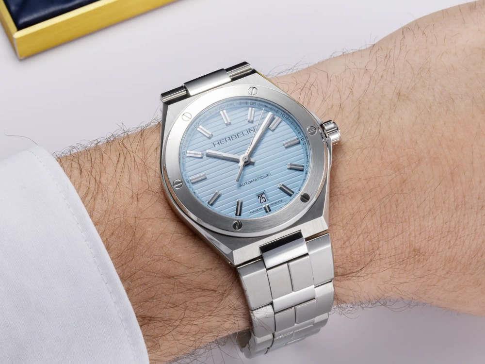 Herbelin Cap Camarat Automatic Watch, Stainless Steel, Blue, 40.5 mm, 1645B25