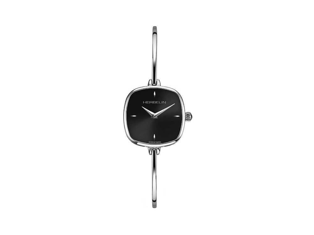 Herbelin Fil Quartz Watch, Stainless Steel 316L, Black, 24 mm, 17207B14
