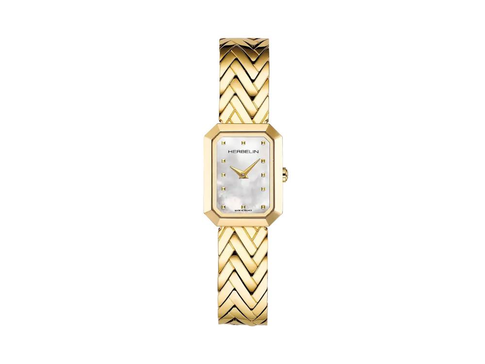 Herbelin Octogone Quartz Watch, Stainless Steel, White, 22 mm, 17446BP19