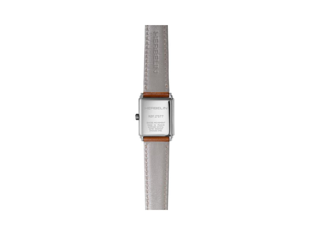 Herbelin Art Déco Quartz Watch, Silver, 29,5 mm, 17577AP22GD