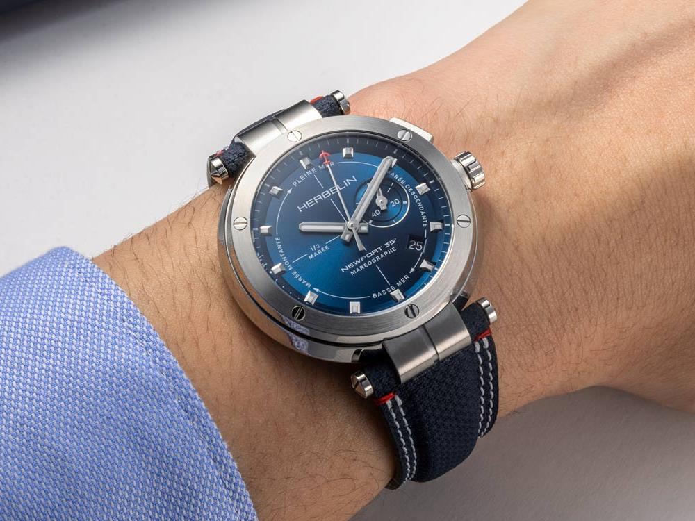 Herbelin Newport Maréographe Quartz Watch, Blue, 43 mm, 24688A15