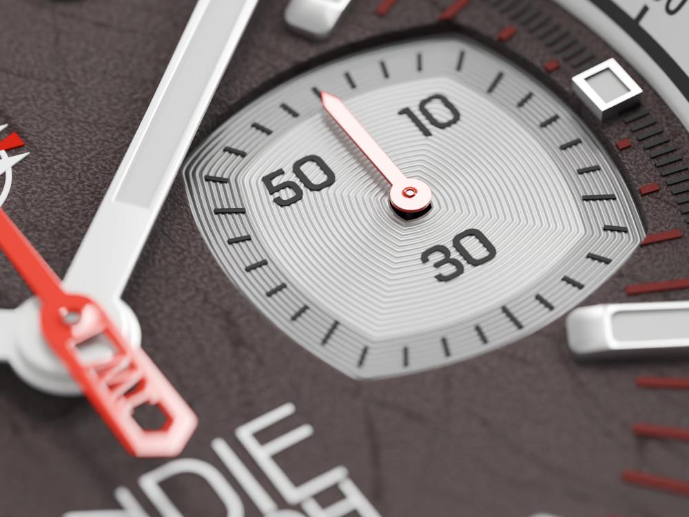 Indie Watch Strum Quartz Watch, Sunburst Anthracite, 42 mm, Chronograph, 521B