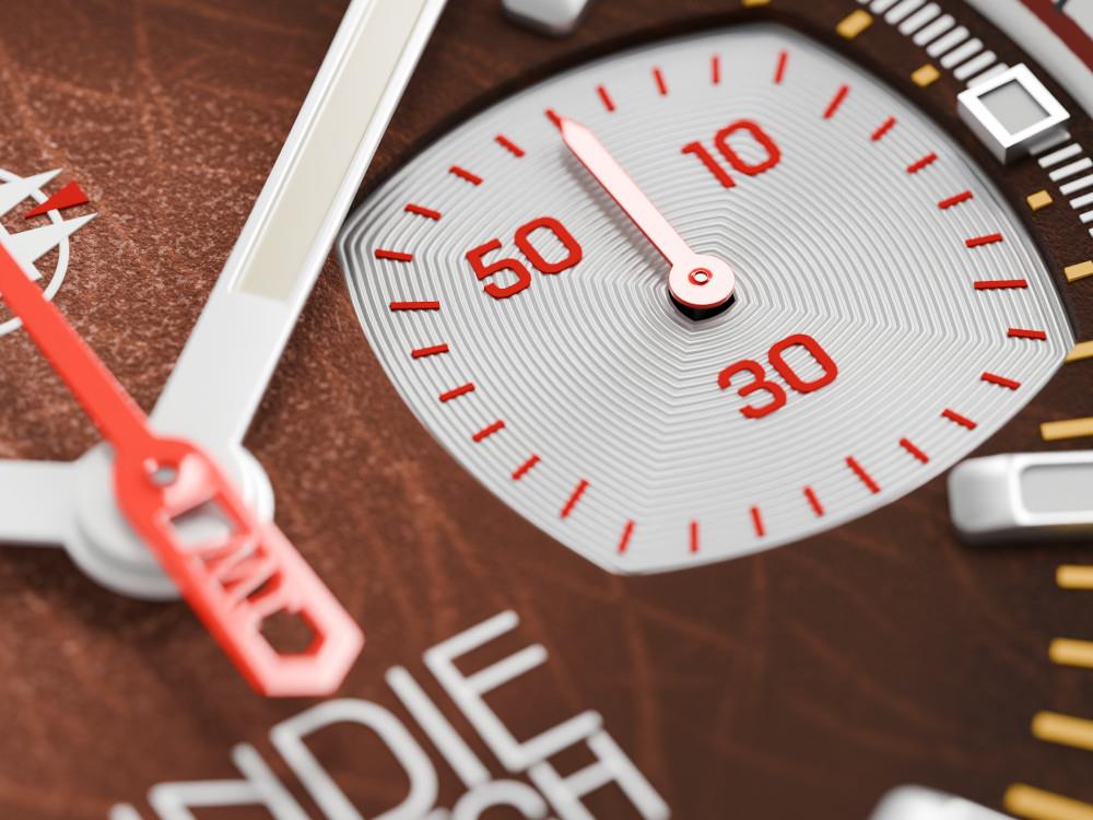 Indie Watch Strum Quartz Watch, Brown, 42 mm, Chronograph, 521S