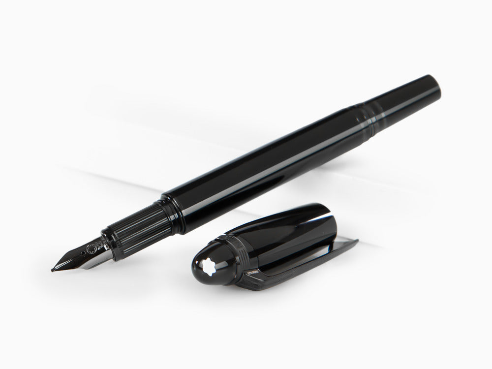 Montblanc StarWalker Black Cosmos Fountain Pen, Black Resin, PVD, 129744