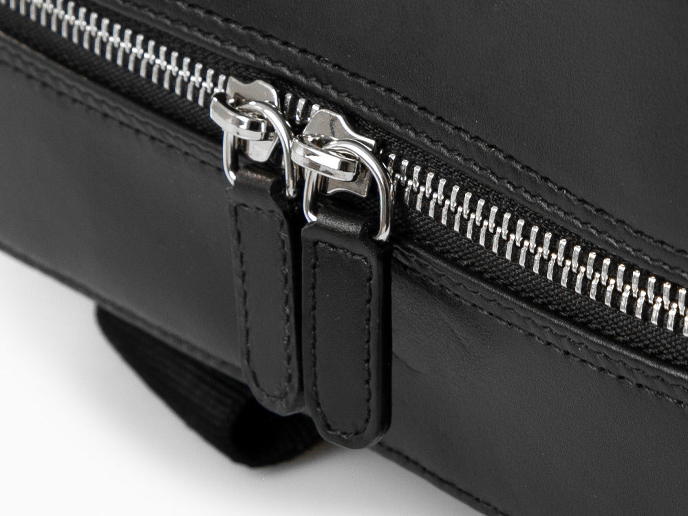 Montegrappa Signet Series Backpack, Leather, Black, Zip, IC00BP00