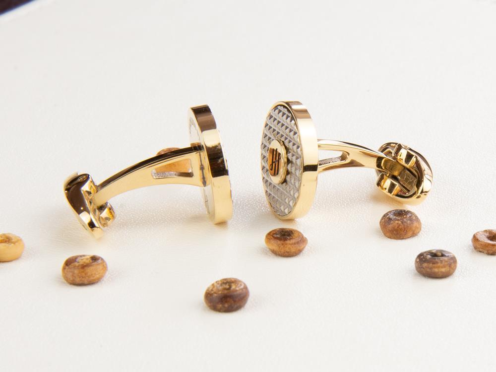 Montegrappa Clou Ambigram Cufflinks, Stainless steel, IP Yellow Gold, IDA3CLYS