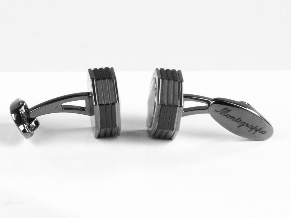 Montegrappa Nero Uno Cufflinks, Gun metal PVD, Metal, IDNLCLI1
