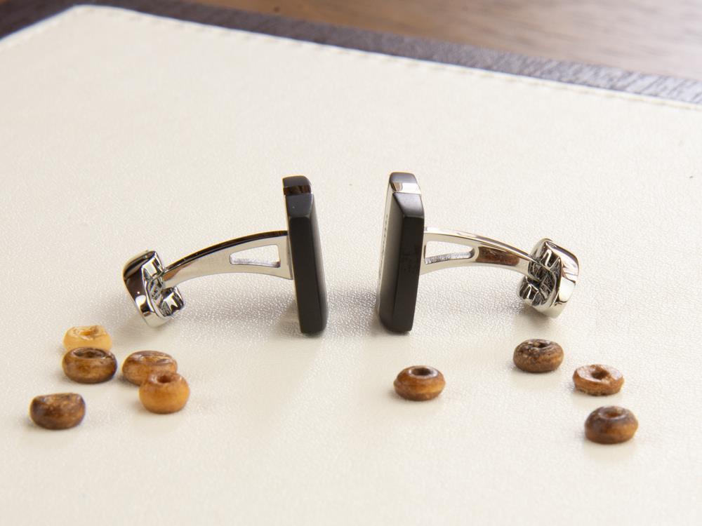 Montegrappa Rettangolo Cufflinks, Stainless steel & IP Black, IDRTCLSB