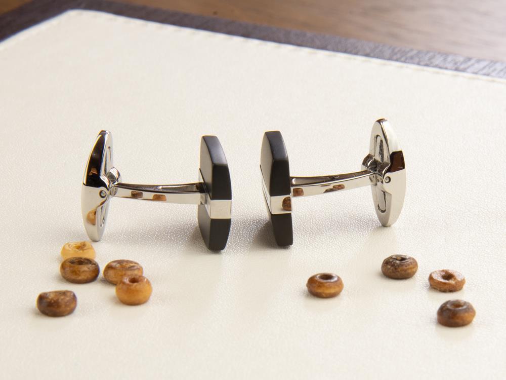 Montegrappa Rettangolo Cufflinks, Stainless steel & IP Black, IDRTCLSB