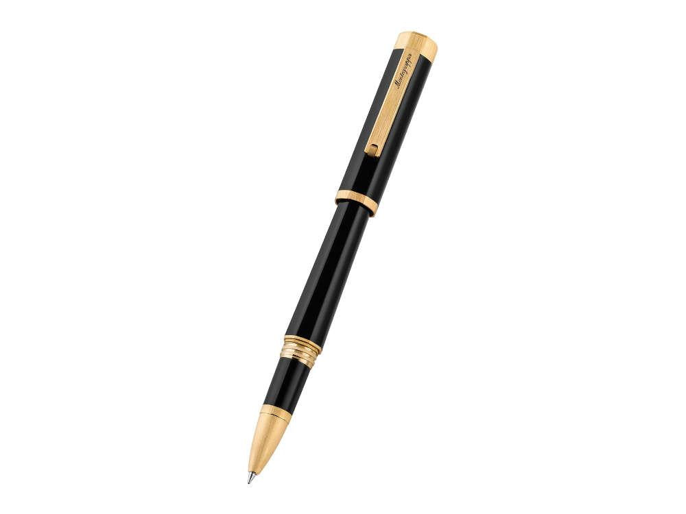 Montegrappa Otto Rollerball pen, Acrylic Resin, Black, Gold plated, ISZ8IRIY