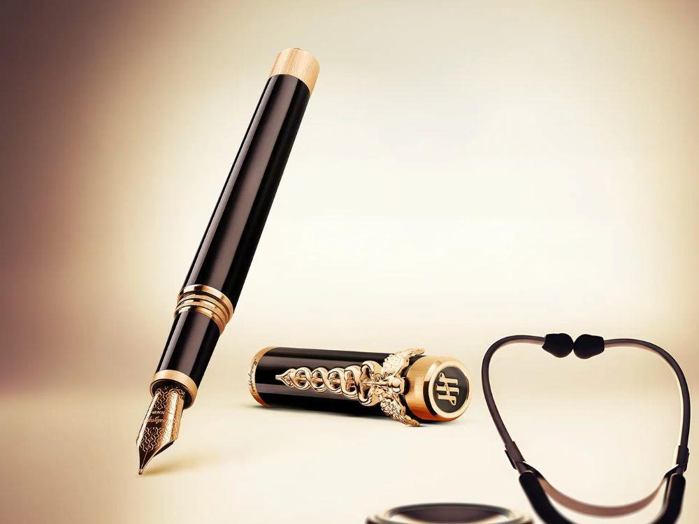 Montegrappa Zero Caduceus Yellow Gold Fountain Pen, 14k, ISZEC-4Y