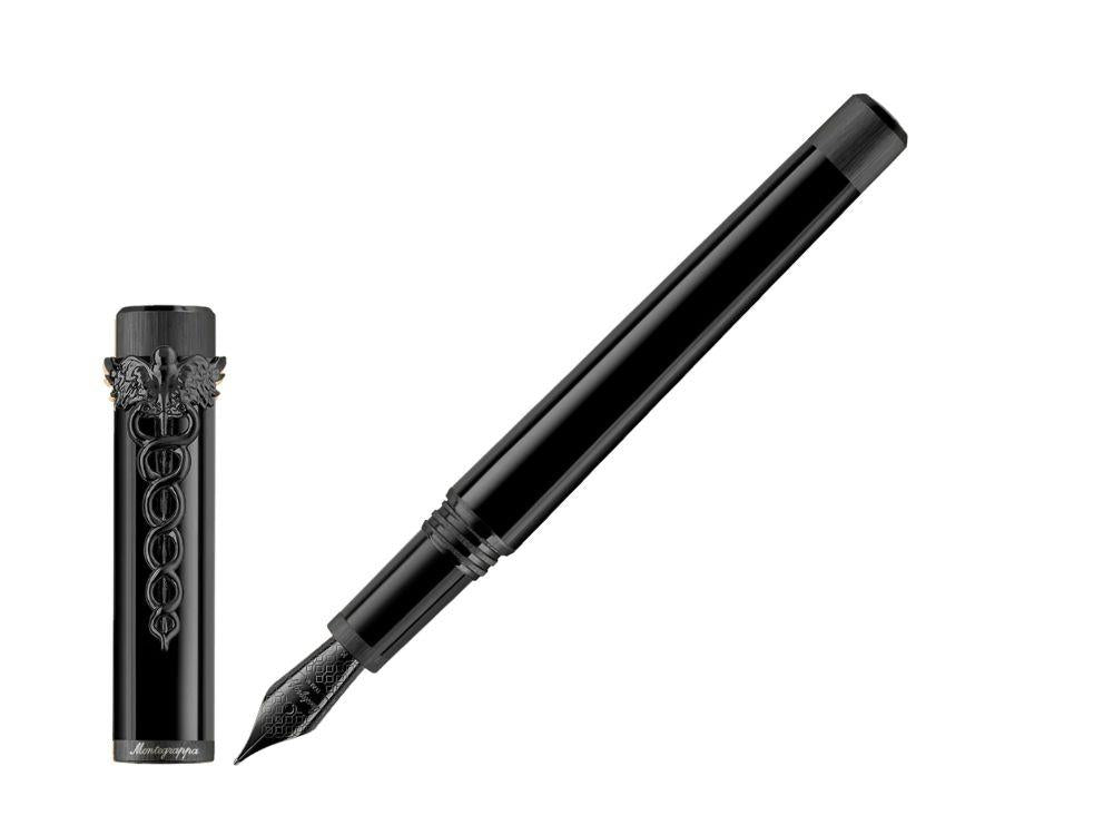 Montegrappa Zero Caduceus Ultra-Black Fountain Pen Nib Steel