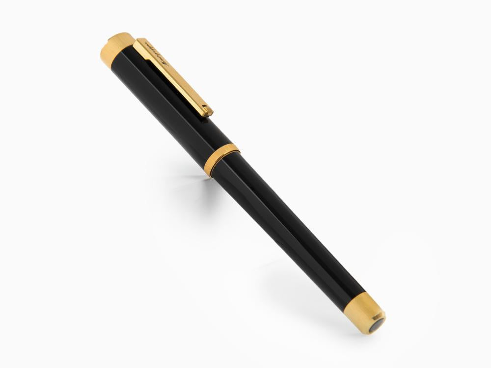 Montegrappa Zero Fountain Pen, Black Resin, Gold, Flex, ISZEI-XY