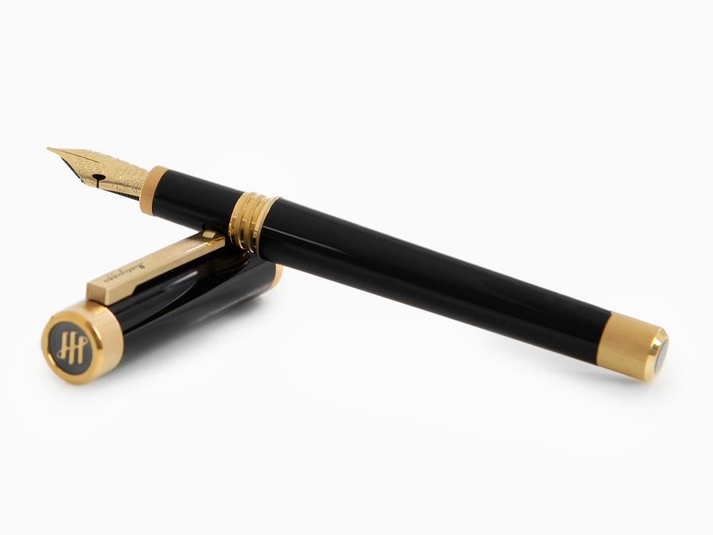 Montegrappa Zero Fountain Pen, Black Resin, Gold, Flex, ISZEI-XY