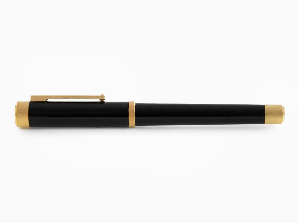 Montegrappa Zero Fountain Pen, Black Resin, Gold, Flex, ISZEI-XY