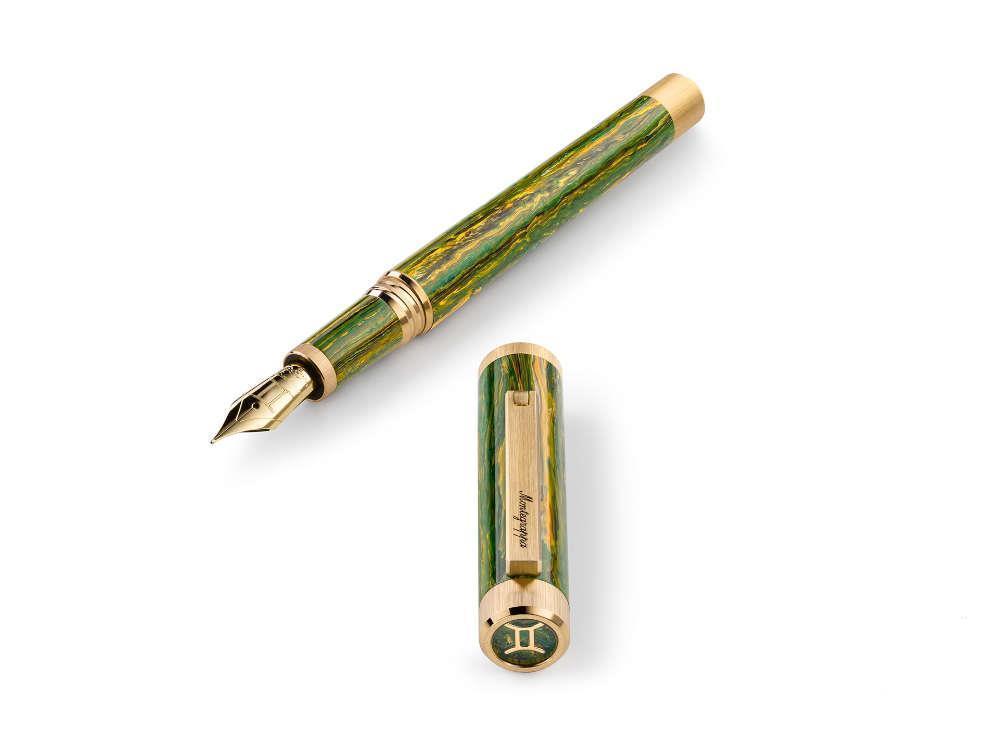 Montegrappa Zero Zodiac Gemini Fountain Pen, 14K, LE, ISZEZ-4Y-G7