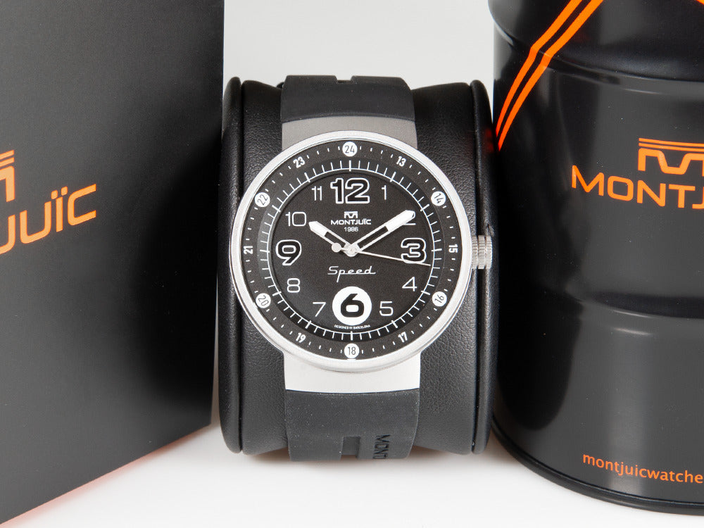 Montjuic Elegance Quartz Watch, Stainless Steel 316L, Black, 43 mm, MJ1.0103.S