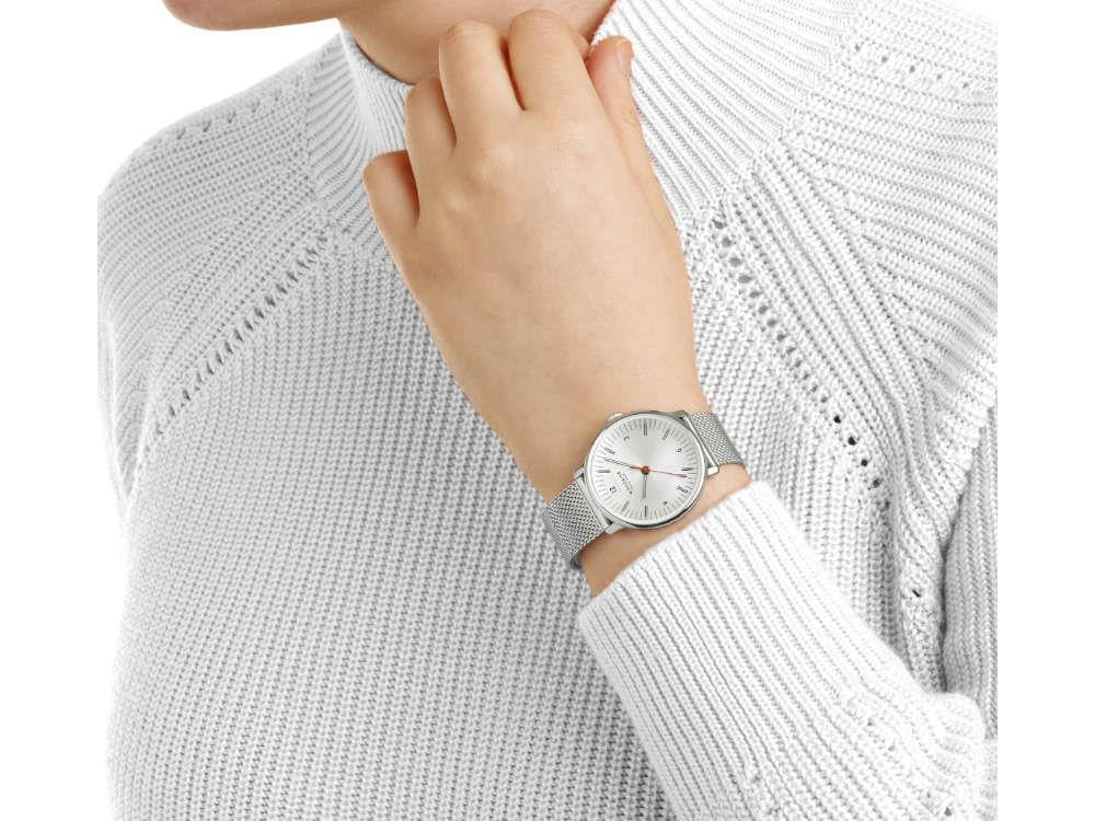 Mondaine Doppio Quartz Watch, White, 33 mm, MLE.33110.SM