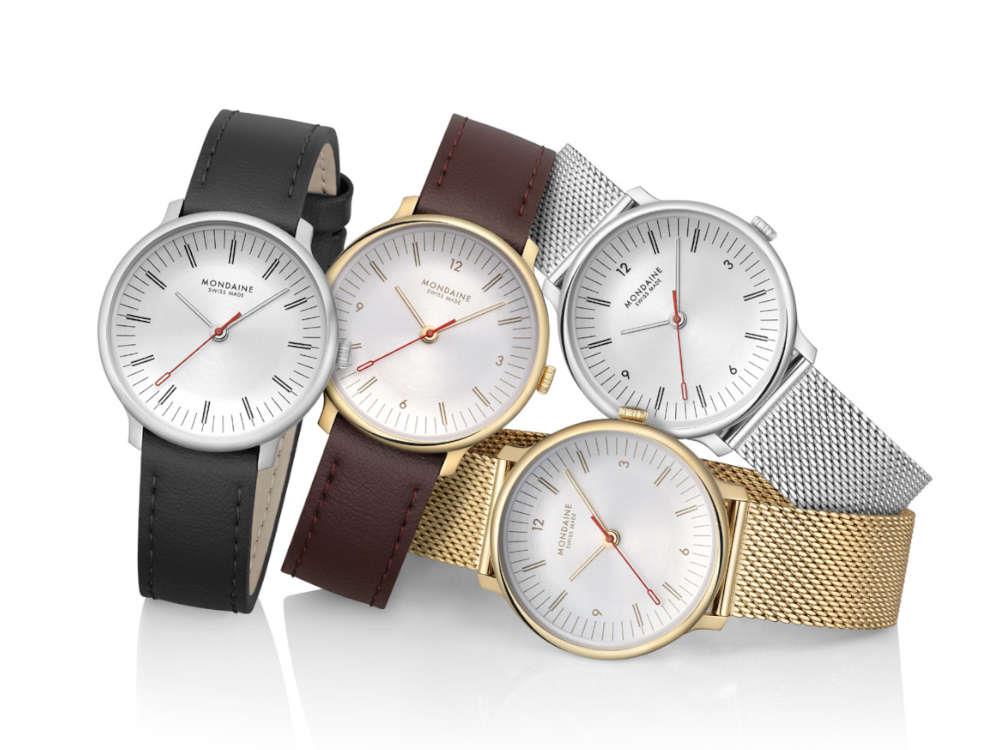 Mondaine Doppio Quartz Watch, White, 33 mm, MLE.33111.SM