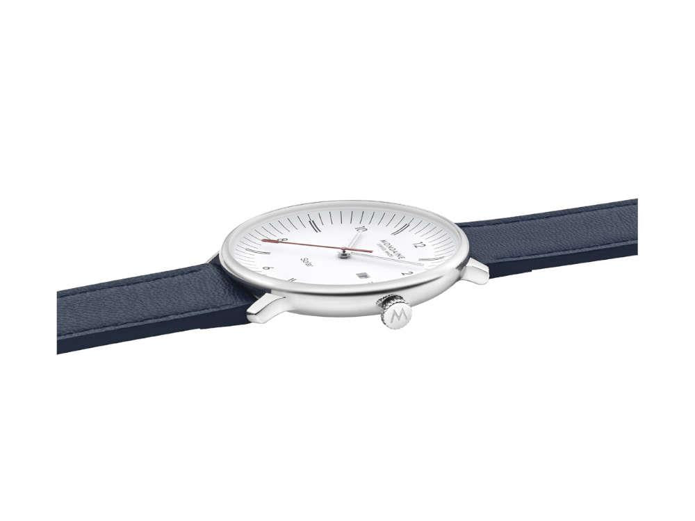 Mondaine Doppio Quartz Solar Watch, White, 41 mm, MLE.41910.LDV