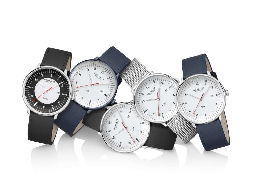 Mondaine Doppio IP Solar Quartz Watch, White, 41 mm, MLE.41910.LQV