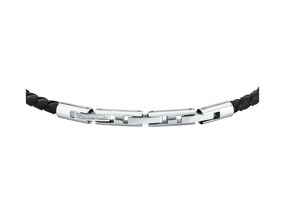 Maserati Gioielli Bracelet Leather, Black, Stainless Steel, JM226AVE44
